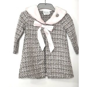 Girl’s Jessica Ann Coat Pink Faux Fur Collar Size 12 Months